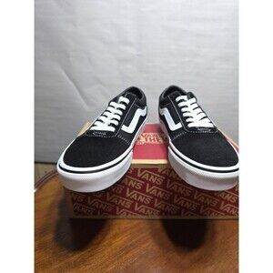 Vans Ward Black White Suede Canvas Sneakers Men 7.5 Women 9 NIB Classic Skate